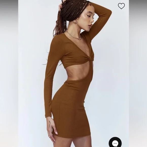 NWT Princess Polly Sabella Mini Dress Brown 4 - Picture 3 of 8